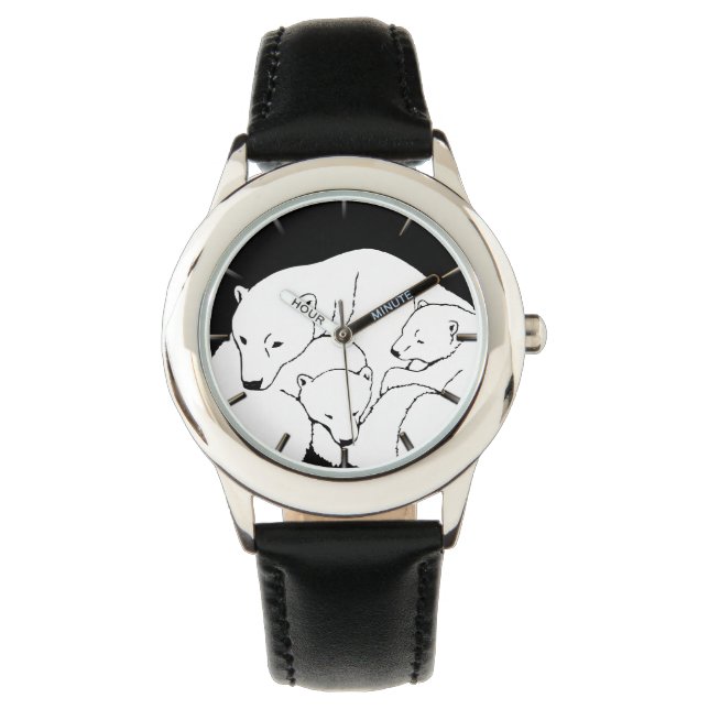 Polar Beer Bekijk de Beer van Wildlife Kind Horloge (Voorkant)