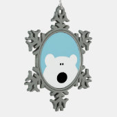 Polar Beer Blue Tin Sneeuwvlok Ornament (Links)