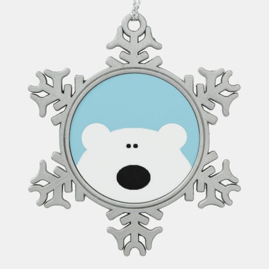 Polar Beer Blue Tin Sneeuwvlok Ornament (Voorkant)