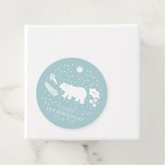 Polar Beer Blue Winter Birthday Hartelijk dank Bedankjes Labels (In situ)