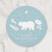 Polar Beer Blue Winter Birthday Hartelijk dank Bedankjes Labels (Voorkant)