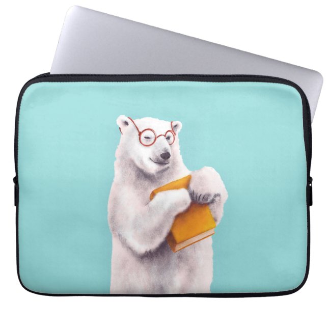 Polar Beer Book Lover Nerdy Laptop Sleeve (Voorkant)