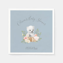 Polar Beer Boy Blue Baby shower Napkins