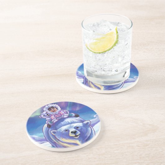 Polar Beer Bus Zandsteen Onderzetter (Zijkant)