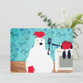 polar beer chef-kok koken kerstkaart (Staand voorkant)