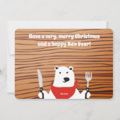 polar beer chef-kok koken kerstkaart (Achterkant)