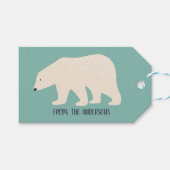 Polar Beer Cool Ivory and Mint Green Holiday Cadeaulabel (Voorkant (Horizontaal))