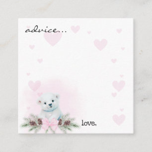 Polar Beer Cub Baby shower Advies voor mama Kaarte Informatiekaartje