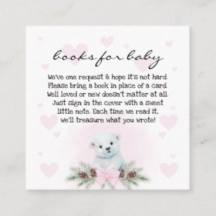 Polar Beer Cub Baby shower Boeken voor Baby Verzoe Informatiekaartje