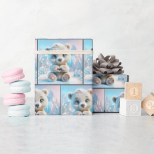 Polar Beer Cub Heart Cadeaupapier