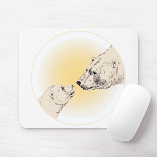 Polar Beer & Cub Mousepad Wildlife Art Mousepad Muismat (Met muis)