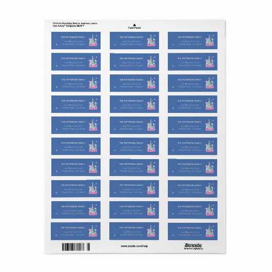 Polar Beer Cubs Decorating Tree Blue Etiket (Full Sheet)