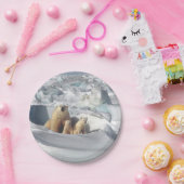 Polar Beer Cubs sneeuwfoto Papieren Bordje (Feest)