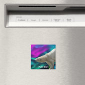 Polar Beer en Aurora Arctic Wildlife Art Magnet Magneet (Insitu (Vaatwasser))
