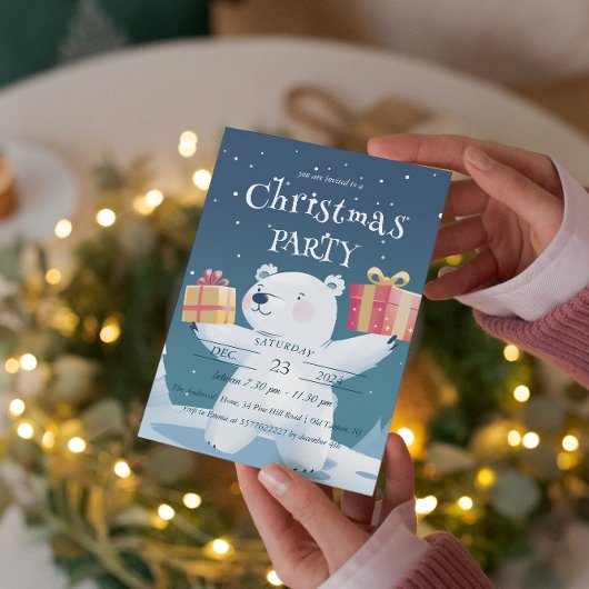 Polar Beer en Cadeaus kerstfeest Kaart