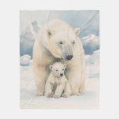 Polar Beer en Cub Arctic Elegance Fleece Deken (Voorkant)