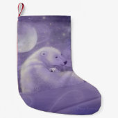 Polar Beer en Cub Fantasy Wildlife Art Kleine Kerstsok (Voorkant)