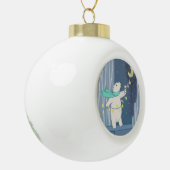 Polar Beer en de maan Keramische Bal Ornament (Links)