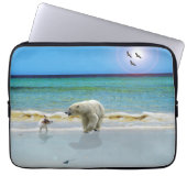 Polar Beer en Jack Russel op het strand, Laptop Sleeve (Voorkant)