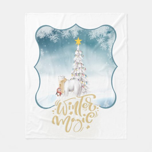 Polar Beer en Penguin Fleece Deken (Voorkant)