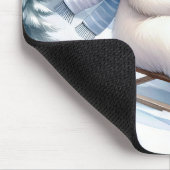 Polar Beer en pinguïn op een slee Muismat (Hoek)