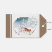 Polar Beer en Sleigh Christmas Gift Label Cadeaulabel (Voorkant (Horizontaal))