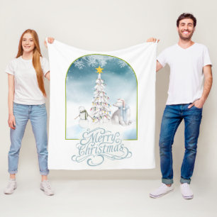 Polar Beer en Sneeuwman Fleece Deken