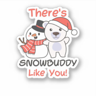 Polar Beer Er is Snowmaatje zoals Snowman Pun Sticker
