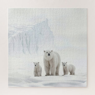 Polar Beer familie op ijs Legpuzzel