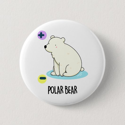 Polar Beer Funny Science Pun Ronde Button 5,7 Cm (Voorkant)