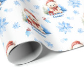 Polar Beer Gepersonaliseerde Gift Wrap Cadeaupapier (Rol Hoek)