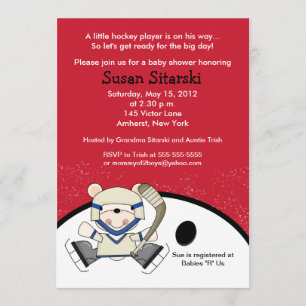 Polar Beer Hockey Sportobjecten 5x7 Baby shower ui Kaart