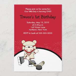 Polar Beer Hockey Sports Birthday Invitation Kaart