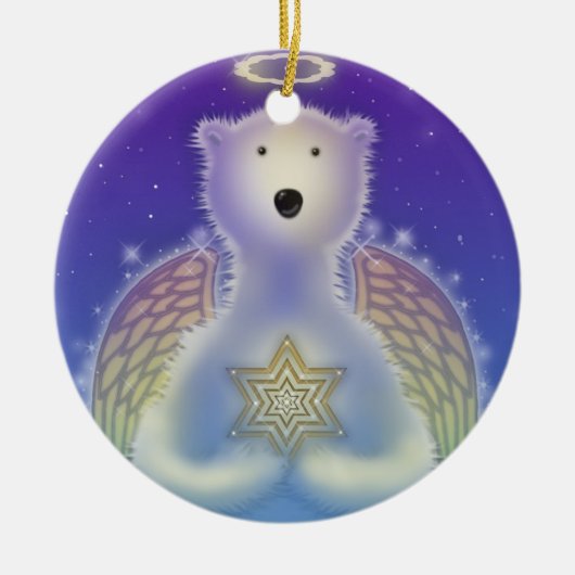 Polar Beer Holding Star Onrament Keramisch Ornament (Voorkant)