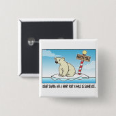 Polar Beer Ice Kerstmis Vierkante Button 5,1 Cm (Voorkant /achterkant)