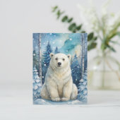 Polar Beer in de winter Briefkaart (Staand voorkant)