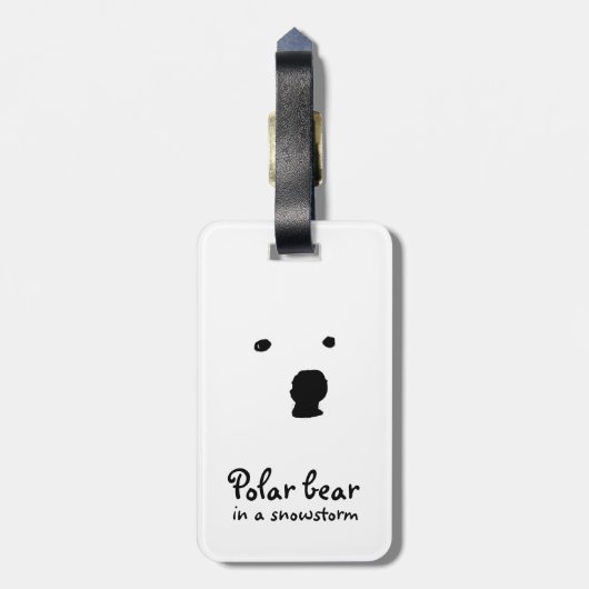 Polar Beer in een sneeuwstorm T-shirt Bagagelabel (Achterkant verticaal)