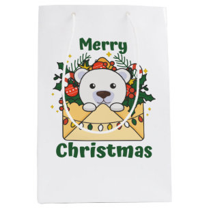 Polar Beer kerstbrief winterdieren Medium Cadeauzakje