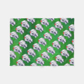 Polar Beer Kerstmis: groen Fleece Deken (Voorkant (Horizontaal))