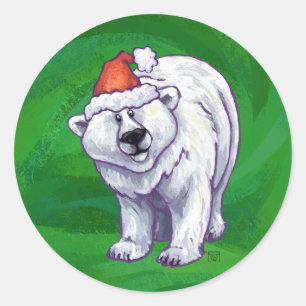 Polar Beer Kerstmis: groen Ronde Sticker