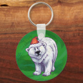 Polar Beer Kerstmis: groen Sleutelhanger (Voorkant)