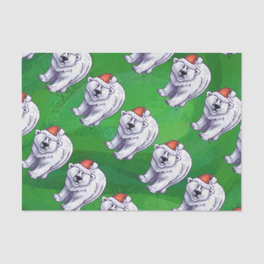 Polar Beer Kerstmis: groen Tissuepapier (Voorkant)