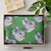 Polar Beer Kerstmis: groen Tissuepapier (Geschenk)