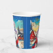 Polar Beer Kerstmuts en sjaal Vrolijk Kerstfeest Papieren Bekers (Rechts)