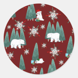 Polar Beer Kerststicker Ronde Sticker