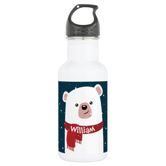 Polar Beer l Kerstmis l Holiday - Speciaal geperso Waterfles (Voorkant)
