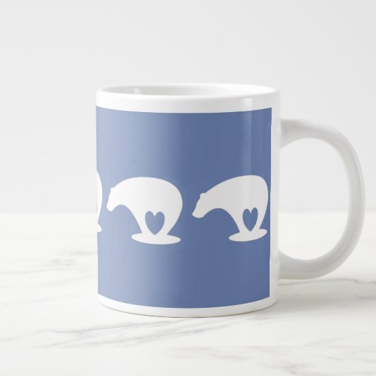 Polar Beer Love, on wedgewood blue Jumbo Mok (Rechts)