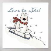 Polar Beer Love to Ski T-shirts and Gifts Poster (Voorkant)