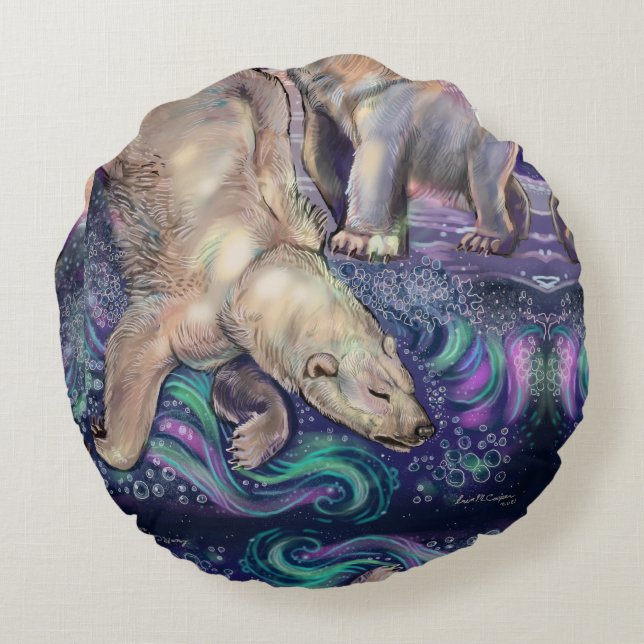 Polar Beer Magic Round Pillow Rond Kussen (Achterkant)