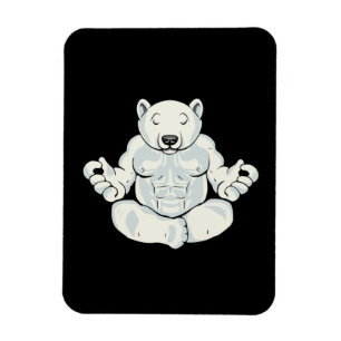 Polar Beer Meditation Gift Yoga Lover Women Yoga Magneet